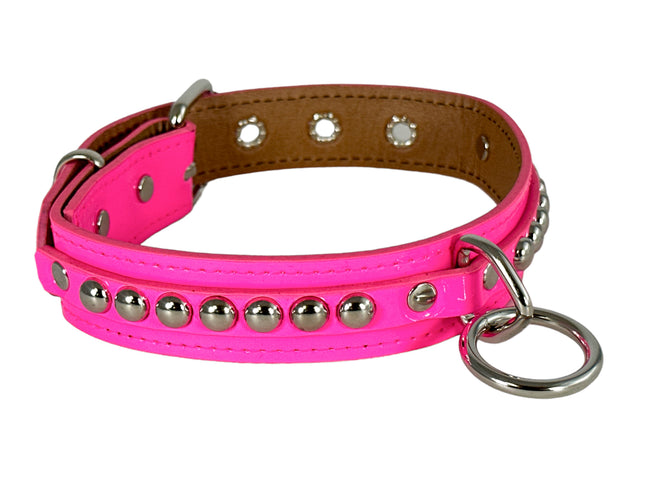 FCK445 PATENT 1 1/4" ROUND STUDDED BONDAGE CHOKER