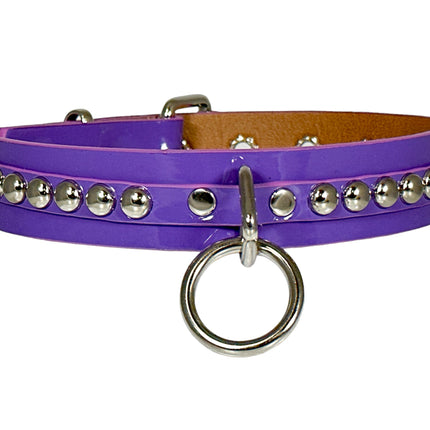 FCK445 PATENT 1 1/4" ROUND STUDDED BONDAGE CHOKER
