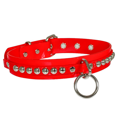 FCK445 PATENT 1 1/4" ROUND STUDDED BONDAGE CHOKER