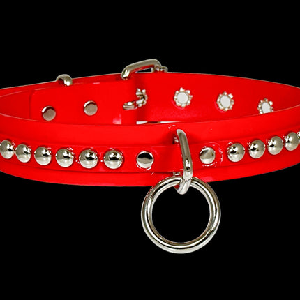 FCK445 PATENT 1 1/4" ROUND STUDDED BONDAGE CHOKER