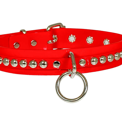 FCK445 PATENT 1 1/4" ROUND STUDDED BONDAGE CHOKER