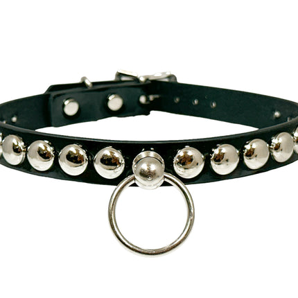 FCK448 PATENT 3/4" ROUND STUDDED BONDAGE CHOKER