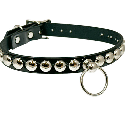FCK448 PATENT 3/4" ROUND STUDDED BONDAGE CHOKER
