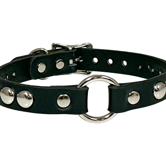FCK449 PATENT 3/4 ROUND STUDDED RING LINK CHOKER
