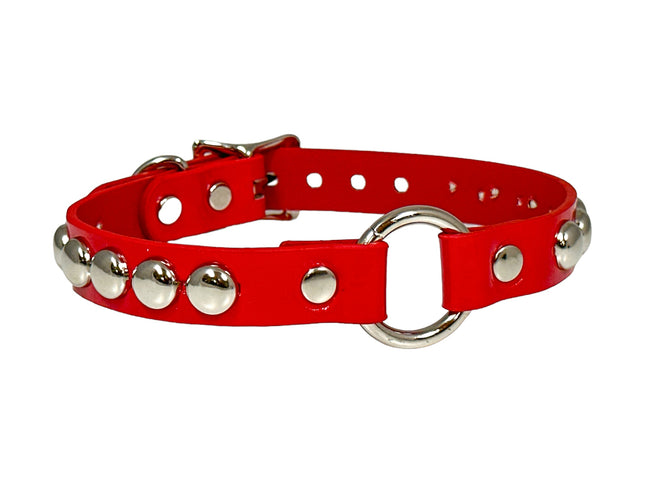 FCK449 PATENT 3/4 ROUND STUDDED RING LINK CHOKER