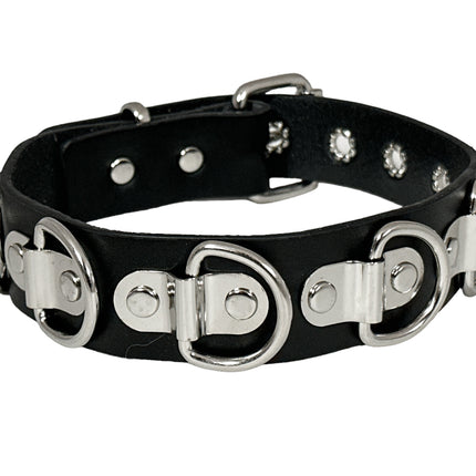 FCK452 LARGE DEE RING BONDAGE CHOKER 1 1/4" WIDE