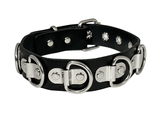 FCK452 LARGE DEE RING BONDAGE CHOKER 1 1/4" WIDE