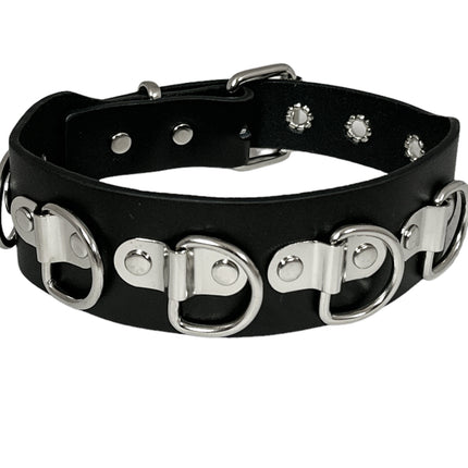 FCK453 LARGE DEE RING BONDAGE CHOKER 1 3/4" WIDE