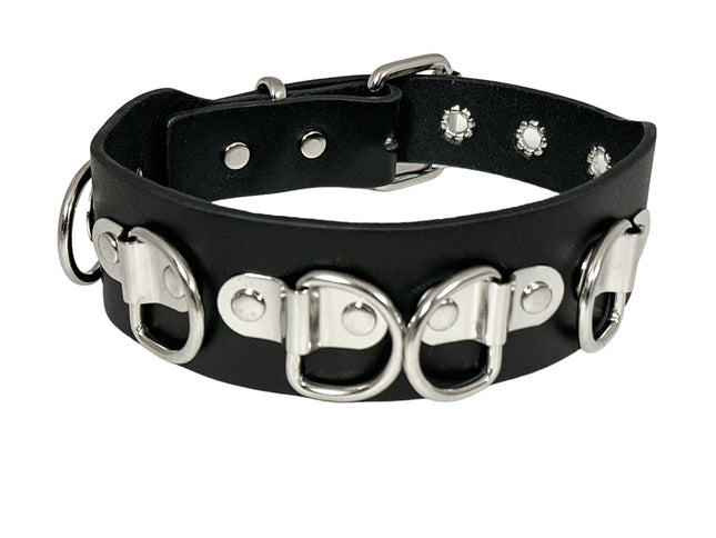 FCK453 LARGE DEE RING BONDAGE CHOKER 1 3/4" WIDE