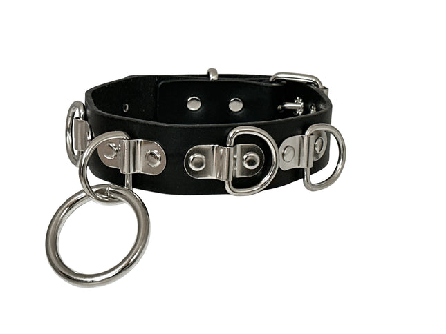 FCK454 LARGE O RING BONDAGE CHOKER 1 1/4" WIDE