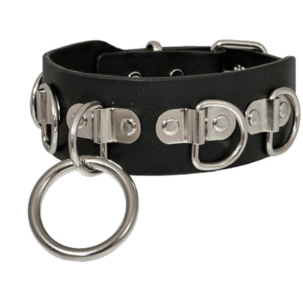 FCK455 LARGE O RING BONDAGE CHOKER 1 3/4" WIDE