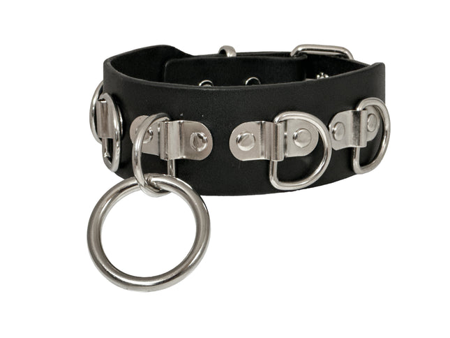 FCK455 LARGE O RING BONDAGE CHOKER 1 3/4" WIDE