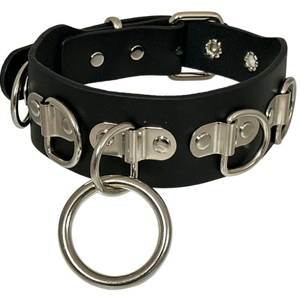 FCK455 LARGE O RING BONDAGE CHOKER 1 3/4" WIDE