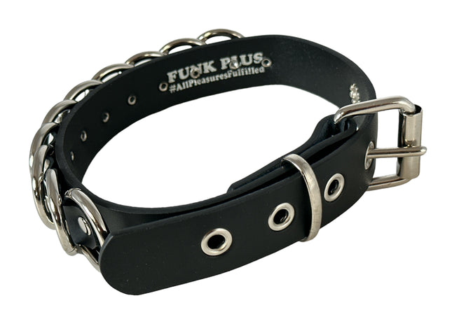 FCK465  1 1/4" RING  1 1/8" WIDE   MULTI  RING BONDAGE CHOKER