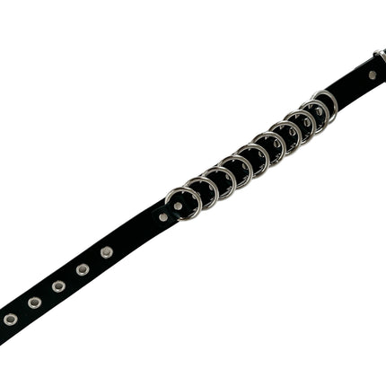 FCK465  1 1/4" RING  1 1/8" WIDE   MULTI  RING BONDAGE CHOKER