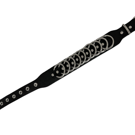 FCK465  1 1/2" RING  1 3/4" WIDE   MULTI  RING BONDAGE CHOKER