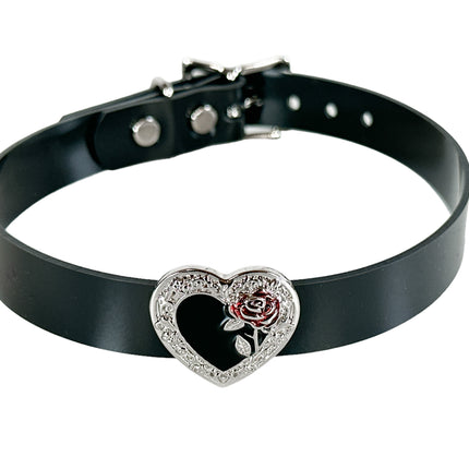 FCK471  HEART & ROSE  CHOKER