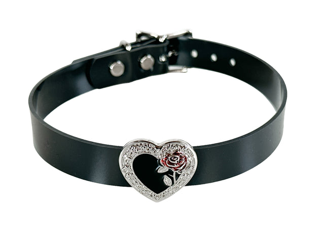 FCK471  HEART & ROSE  CHOKER