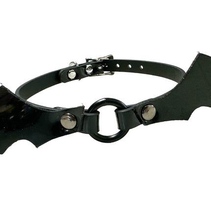 FCK490 PVC SHINY VINYL  BAT VAMP CHOKER