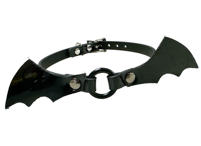 FCK490 PVC SHINY VINYL  BAT VAMP CHOKER