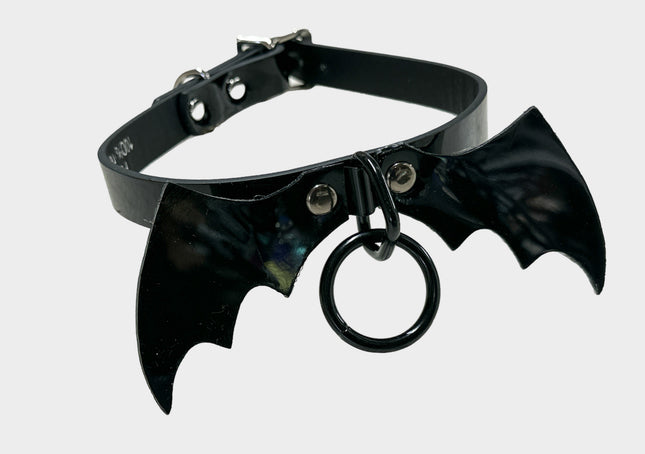 FCK494 PVC VINYL 3/4" WIDE LEATHER BAT VAMP CHOKER