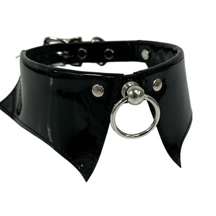 FCK500 PATENT LEATHER COLLAR BONDAGE CHOKER