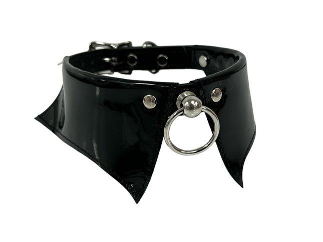 FCK500 PATENT LEATHER COLLAR BONDAGE CHOKER