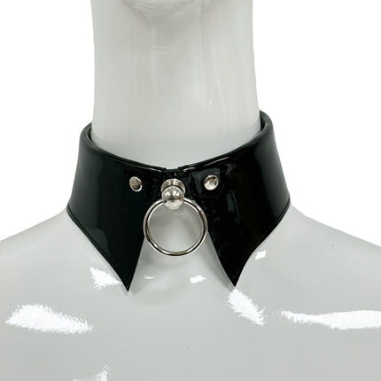 FCK500 PATENT LEATHER COLLAR BONDAGE CHOKER