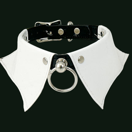 FCK500 PATENT LEATHER COLLAR BONDAGE CHOKER