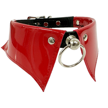 FCK500 PATENT LEATHER COLLAR BONDAGE CHOKER