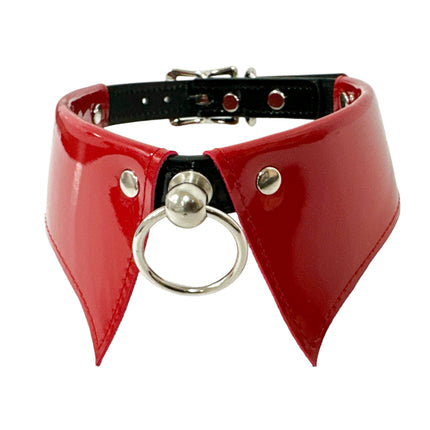 FCK500 PATENT LEATHER COLLAR BONDAGE CHOKER