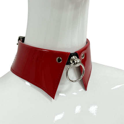 FCK500 PATENT LEATHER COLLAR BONDAGE CHOKER