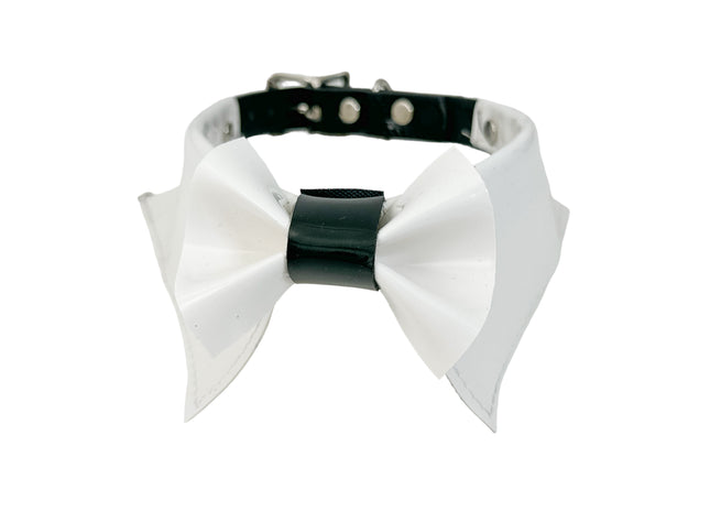 FCK502 PATENT LEATHER BOW TIE COLLAR BONDAGE CHOKER