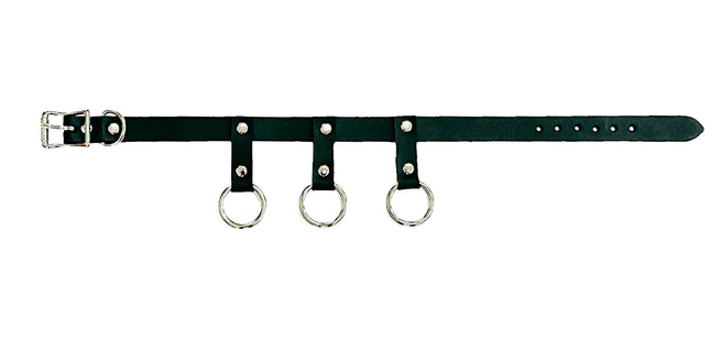 FCK515   LEATHER 3/4" CHOKER WITH 3/4" HANGING RING BONDAGE CHOKER