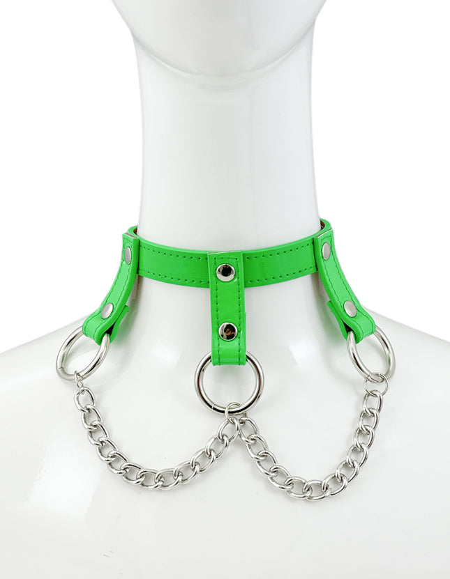 FCK515CHAIN 3/4" PATENT HANGING RING BONDAGE CHOKER