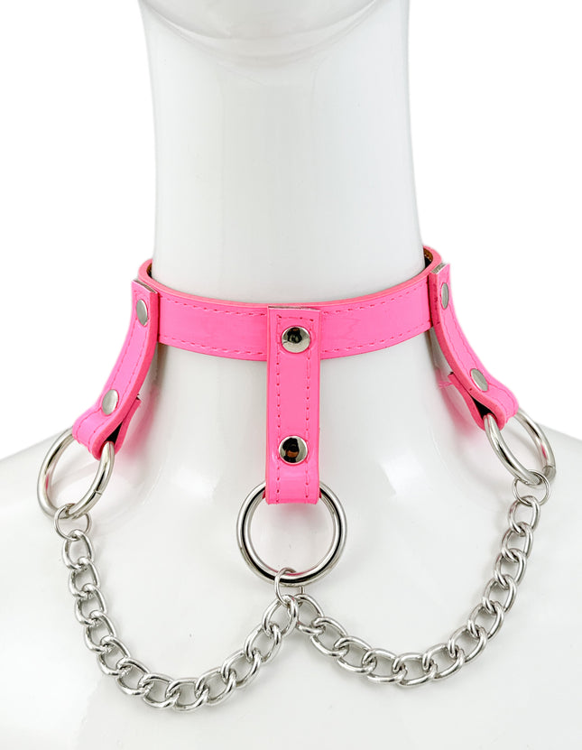 FCK515CHAIN 3/4" PATENT HANGING RING BONDAGE CHOKER