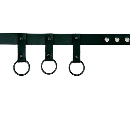 FCK516   LEATHER 1 1/4" CHOKER WITH 1" HANGING RING BONDAGE CHOKER