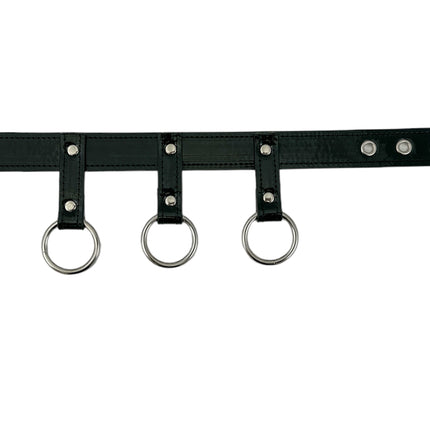 FCK516   LEATHER 1 1/4" CHOKER WITH 1" HANGING RING BONDAGE CHOKER