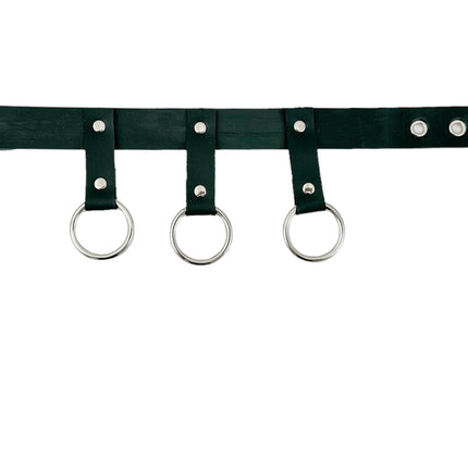 FCK516   LEATHER 1 1/4" CHOKER WITH 1" HANGING RING BONDAGE CHOKER