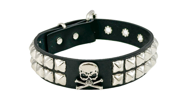 FCK530  STUDDED SKULL CHOKER