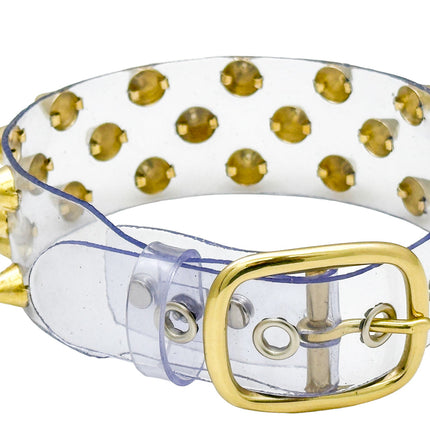 FCK535VN-CLR 3 ROWS UK77 STUDS CHOKER  PVC CLEAR
