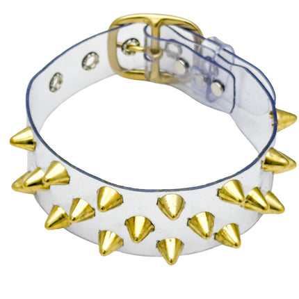 FCK535VN-CLR 3 ROWS UK77 STUDS CHOKER  PVC CLEAR