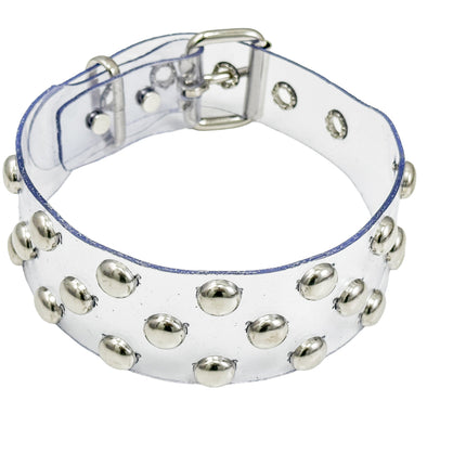 FCK536VN-CLR 3 ROWS 1/2" ROUND  STUDS CHOKER  PVC CLEAR