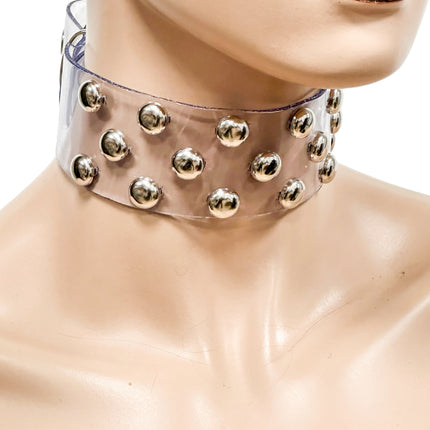 FCK536VN-CLR 3 ROWS 1/2" ROUND  STUDS CHOKER  PVC CLEAR