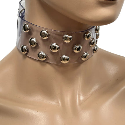 FCK536VN-CLR 3 ROWS 1/2" ROUND  STUDS CHOKER  PVC CLEAR