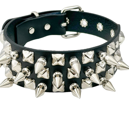 FCK547 1" SPIKE  LARGE PYRAMID STUDDED 1 3/4"  CHOKER