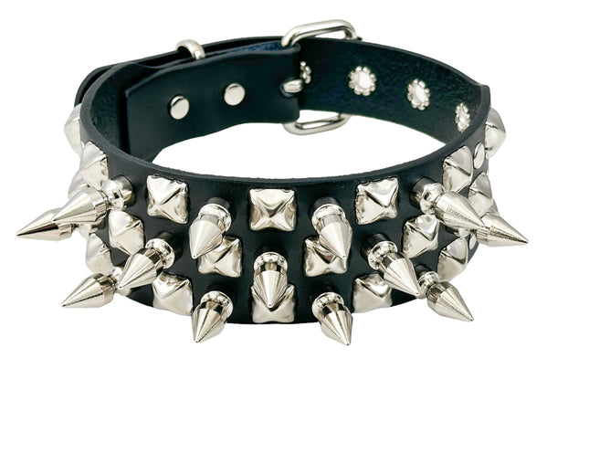 FCK547 1" SPIKE  LARGE PYRAMID STUDDED 1 3/4"  CHOKER