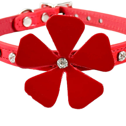 FCK558P PATENT FLOWER RHINESTONE  CHOKER