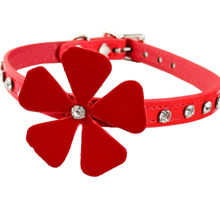 FCK558P PATENT FLOWER RHINESTONE  CHOKER