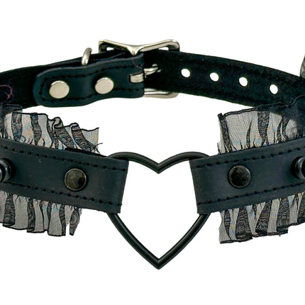 FCK560  LACE HEART SPIKE CHOKER